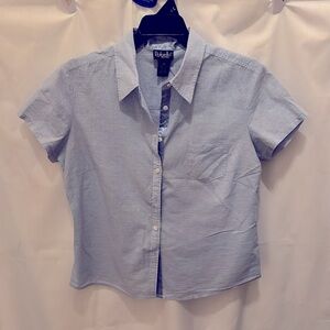 Blue Short Sleeve Button-Up Shirt